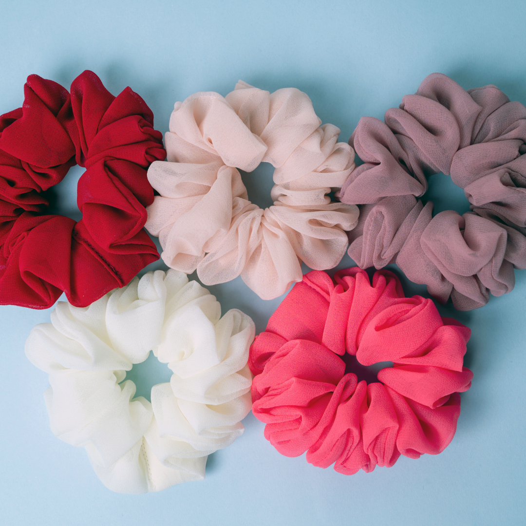 The Pink Blitz (Set Of 5 Scrunchies)