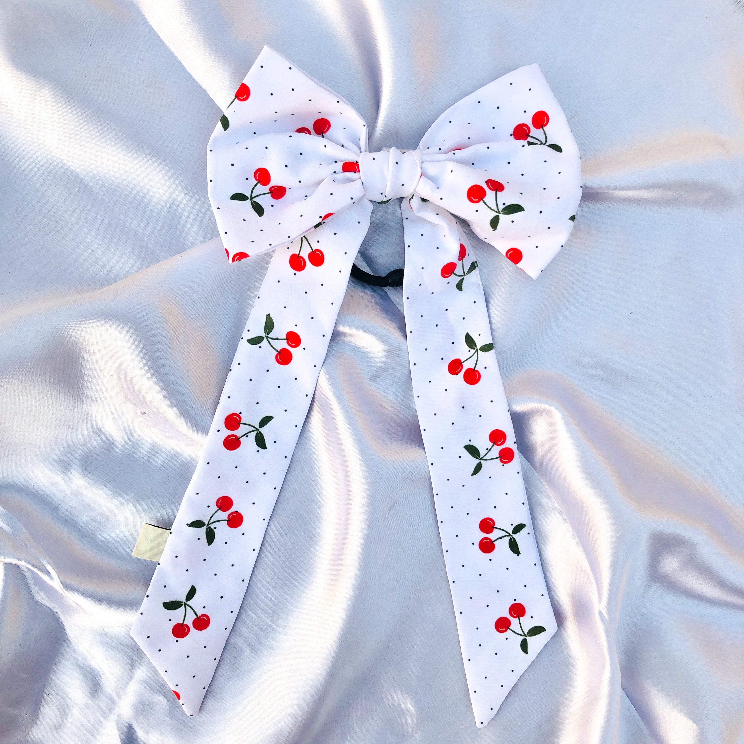 Cherry On Top Pigtail Bow Tie